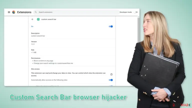 Custom Search Bar browser hijacker