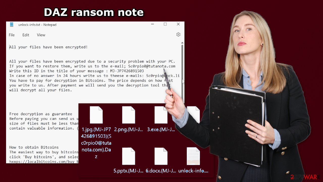 DAZ ransom note DAZ ransom note