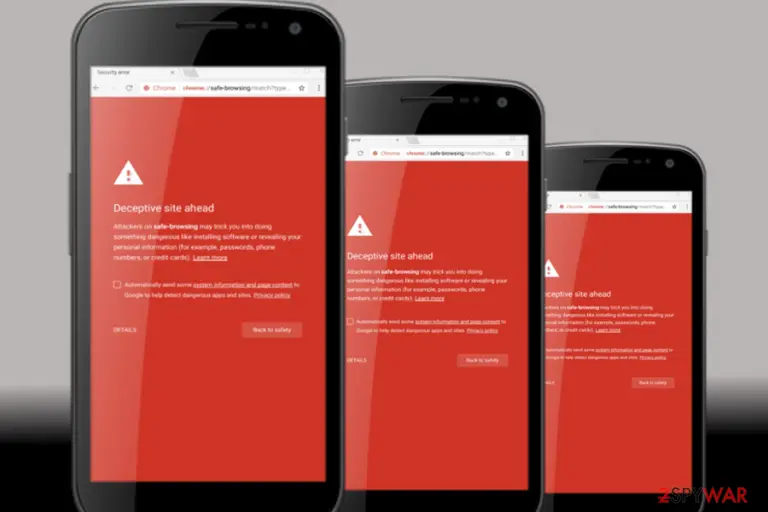 Deceptive Site Ahead pop-up