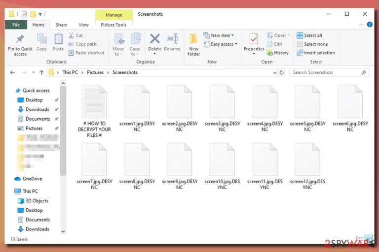 Desync ransomware encrypted files