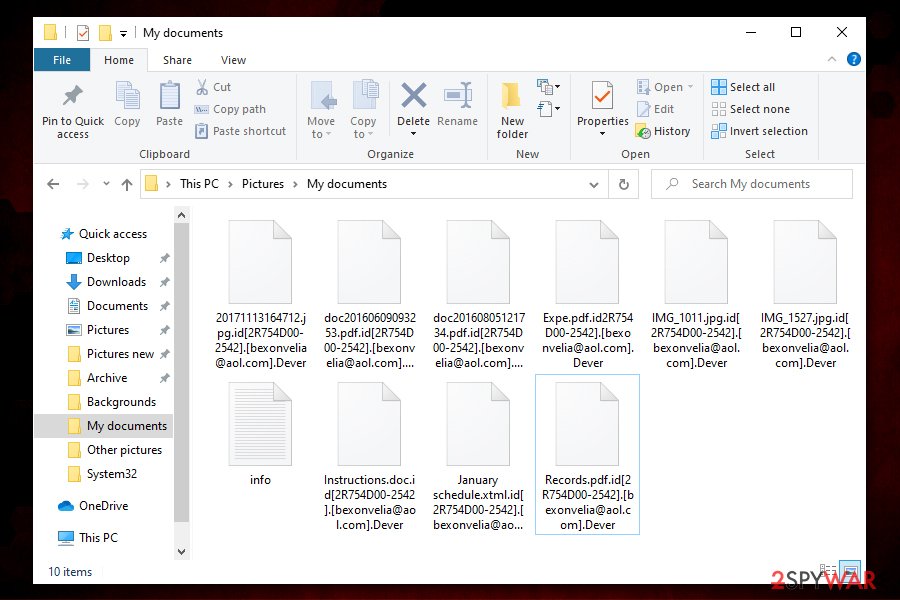 Dever ransomware encrypted files Dever ransomware encrypted files