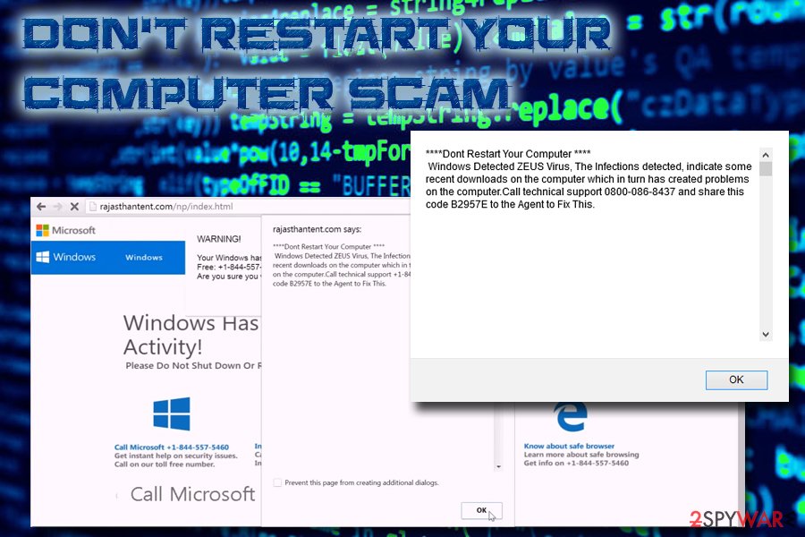 Don't restart your computer scam Don't restart your computer scam