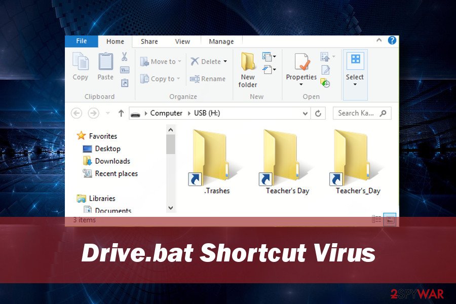Drive.bat shortcut virus renders files on external drive inaccessible Drive.bat shortcut virus renders files on external drive inaccessible