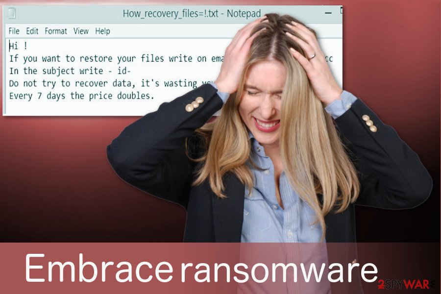 Embrace virus delivers a ransom note Embrace virus delivers a ransom note