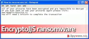 EncryptoJJS virus ransom note