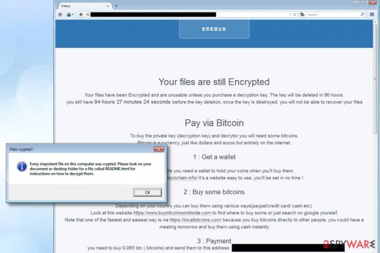 Erebus ransomware virus Erebus ransomware virus