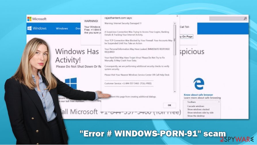 "Error # WINDOWS-PORN-91" scam virus "Error # WINDOWS-PORN-91" scam virus