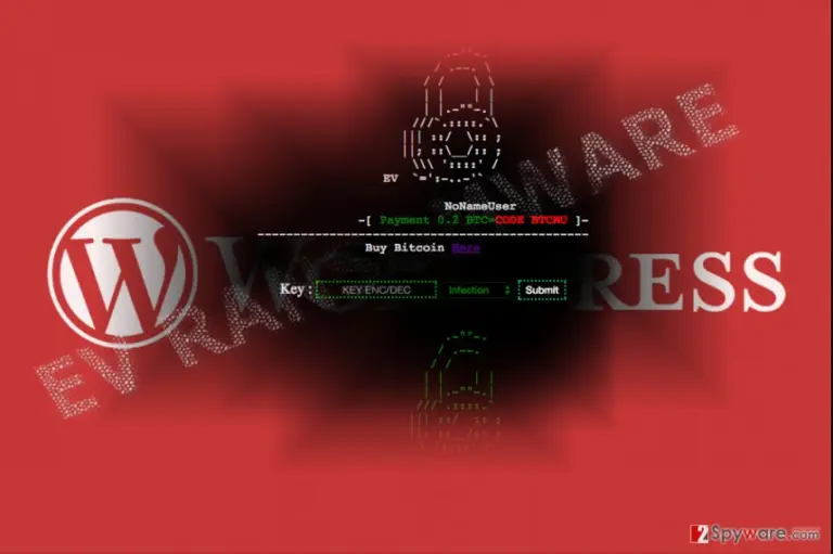 The image displaying the EV malware and WordPress