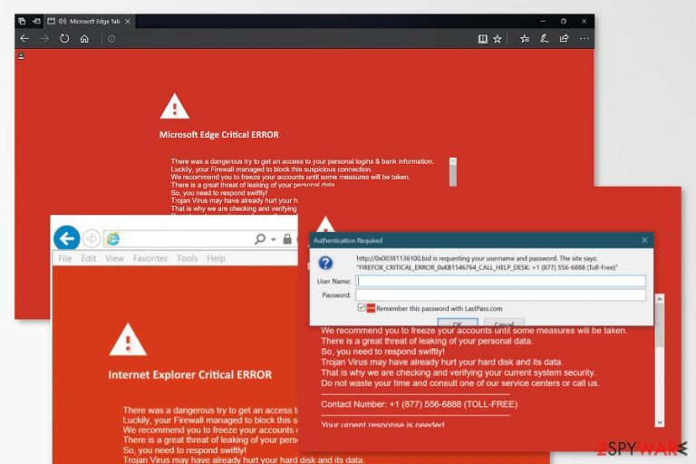 Examples of Critical ERROR scam