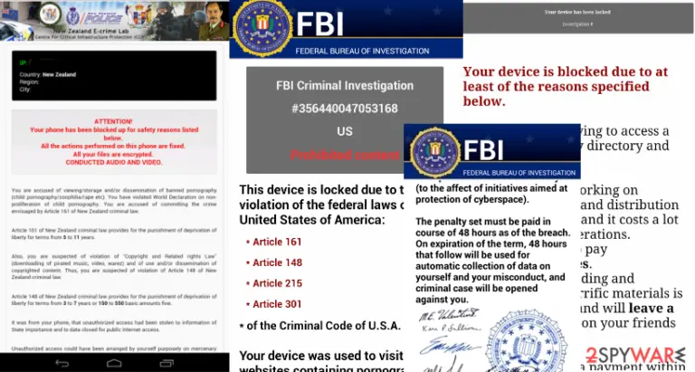 Examples of Android virus