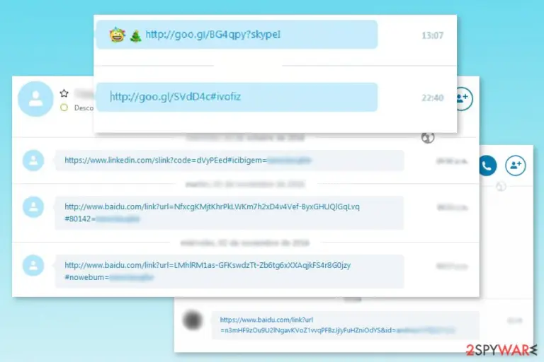 Examples of Skype virus