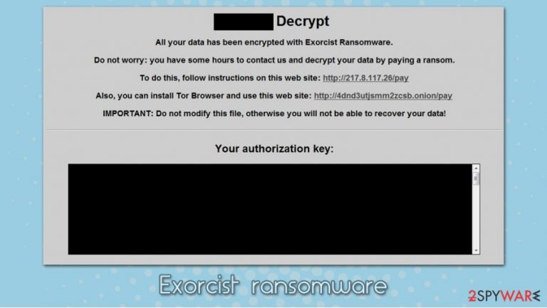 Exorcist ransomware Exorcist ransomware