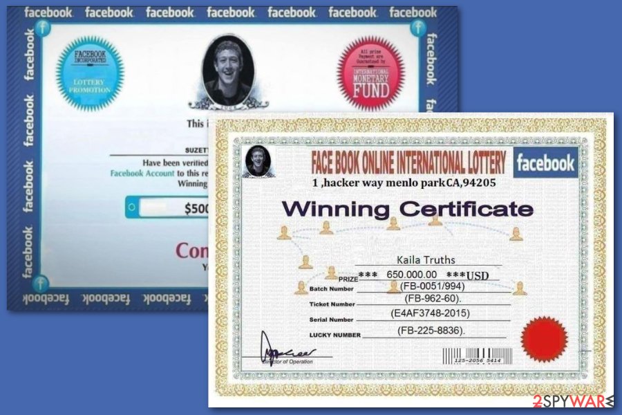 Facebook lottery scams Facebook lottery scams