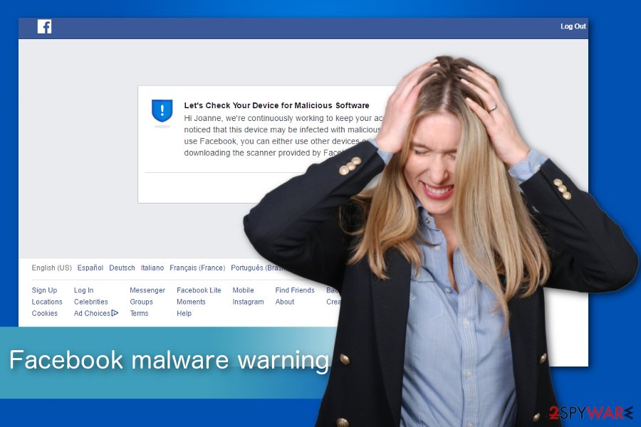 Facebook Malware warning illustration Facebook Malware warning illustration