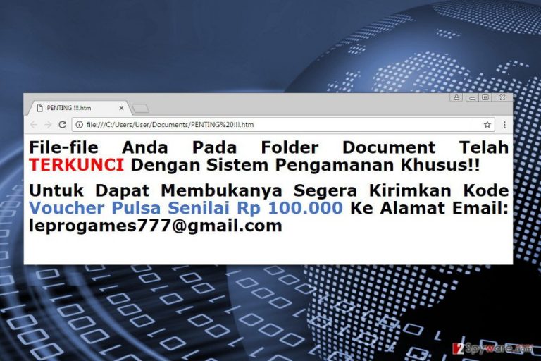 Ransom note by Faizal ransomware Ransom note by Faizal ransomware