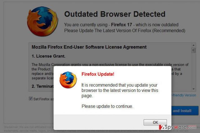 fake warning message