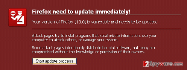 Firefox need to update immediately scam Firefox need to update immediately scam