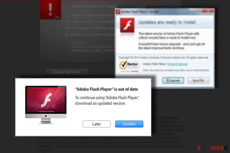 The image revealing Flash Player Update! virus