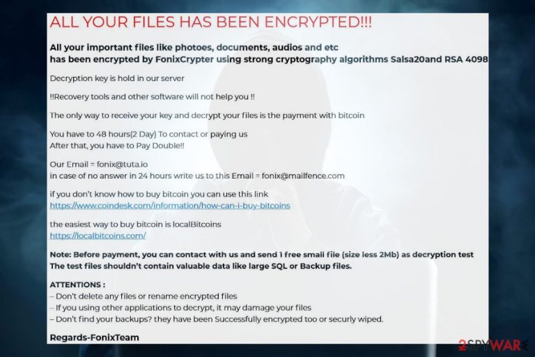 Fonix ransomware Fonix ransomware