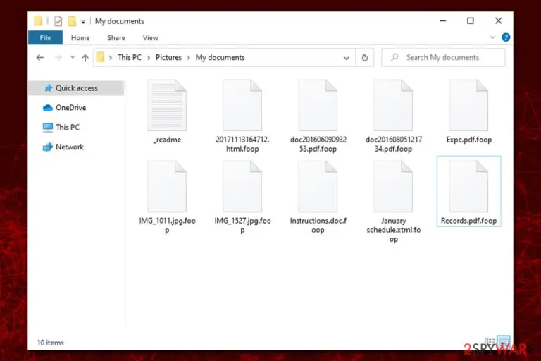 Foop ransomware encrypted files