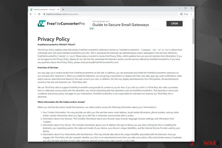 Free File Converter Pro privacy policy