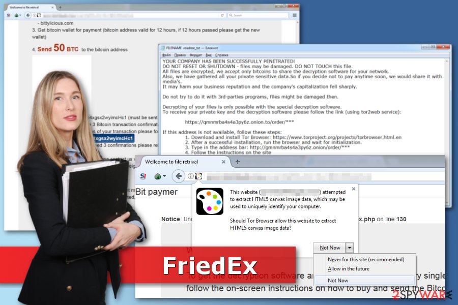 Image of FriedEx ransomware virus Image of FriedEx ransomware virus