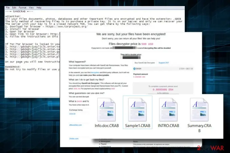 Printscreen of GandCrab2 ransom note