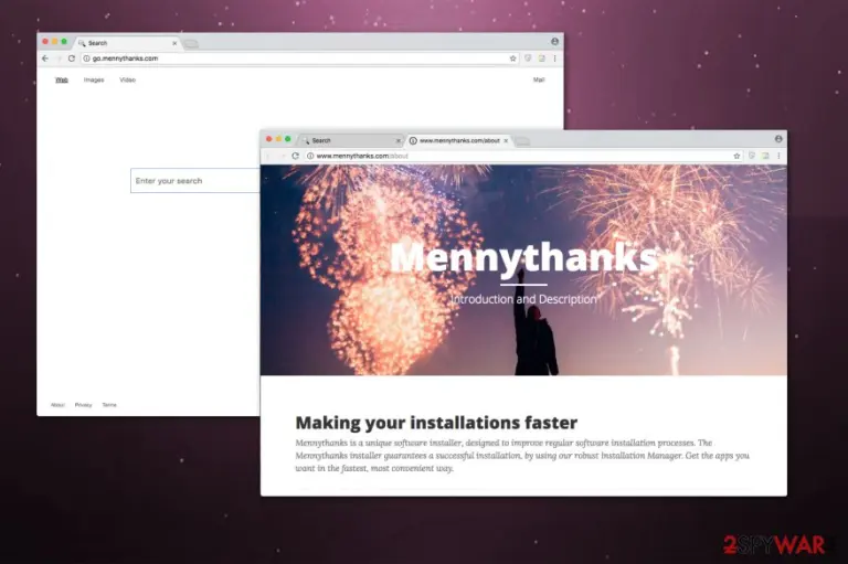 Go.mennythanks.com browser hijacker picture