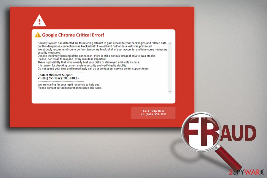 Google Chrome Critical Error bogus pop-up Google Chrome Critical Error bogus pop-up