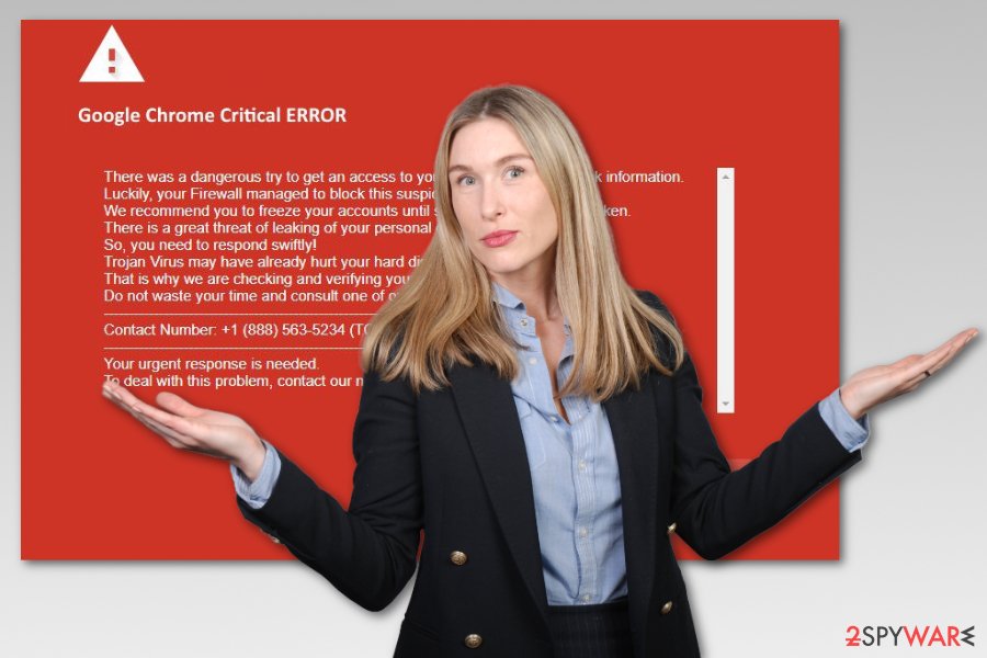 Example of Google Chrome Critical Error virus Example of Google Chrome Critical Error virus