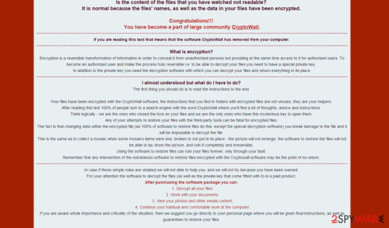 CryptoWall 4.0 virus CryptoWall 4.0 virus