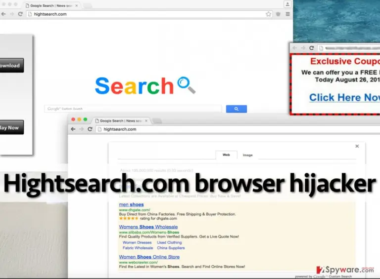 Hightsearch.com redirects can reroute the user to untrustworthy web pages