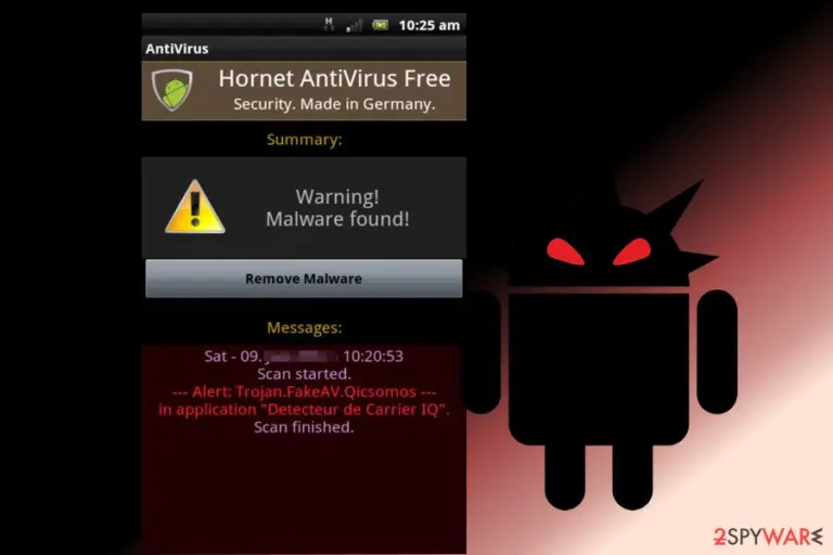 Android virus pop-up