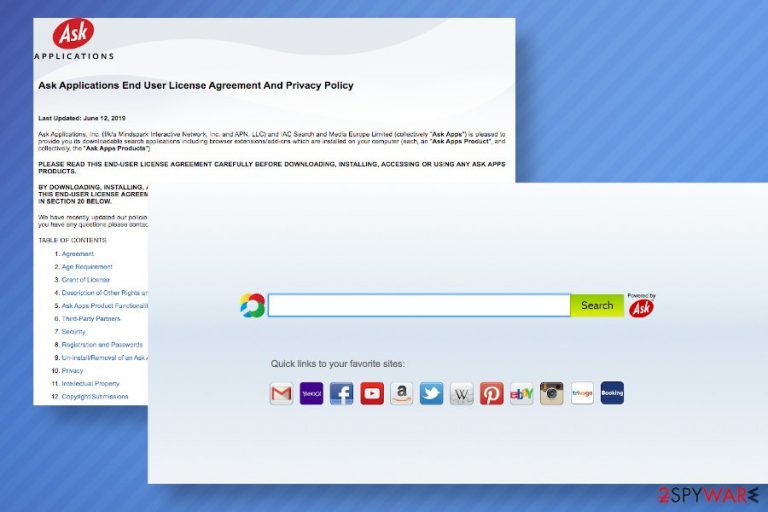 Hp.myway.com site promoted sponsored Ask search results
