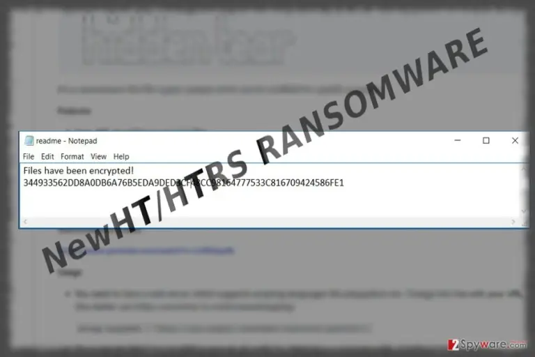The screenshot of HTRS malware