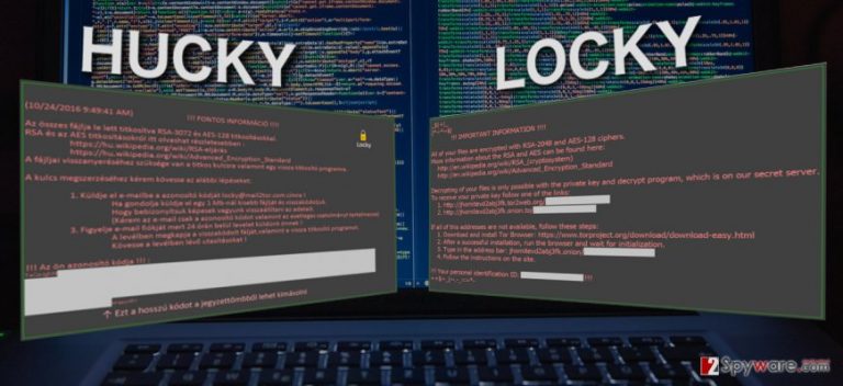 Image comparing Hucky and Locky ransomware viruses Image comparing Hucky and Locky ransomware viruses