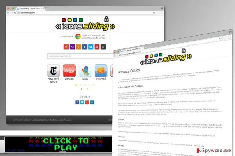 The image of Iconssliding.com virus