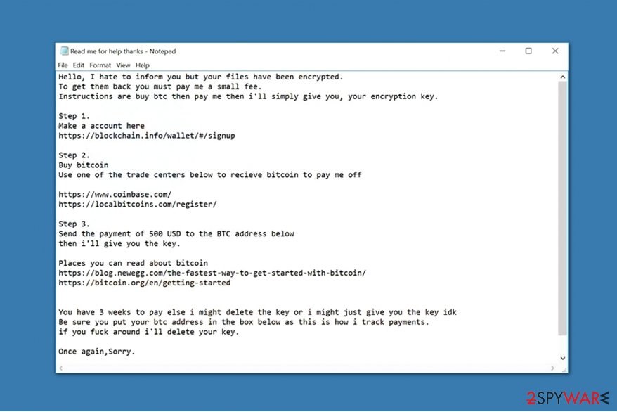 Sorry Ransom Remove ImSorry ransomware virus (Bonus: Decryption Steps)