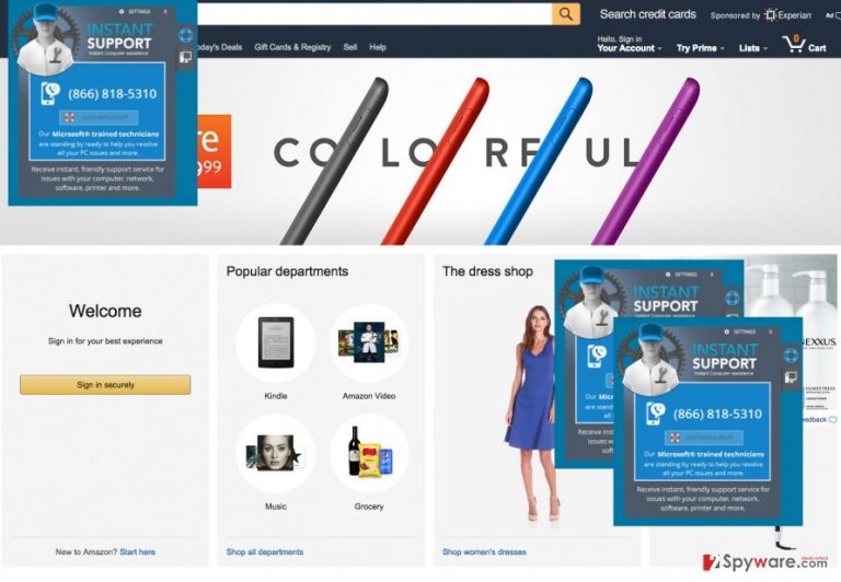 Instant Support ads on commercial website Instant Support ads on commercial website