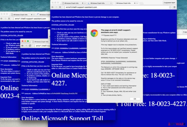 An attack of ads by Intelli-support-assistant.com