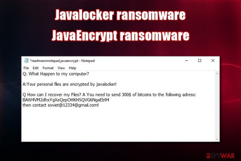 Javalocker ransomware Javalocker ransomware