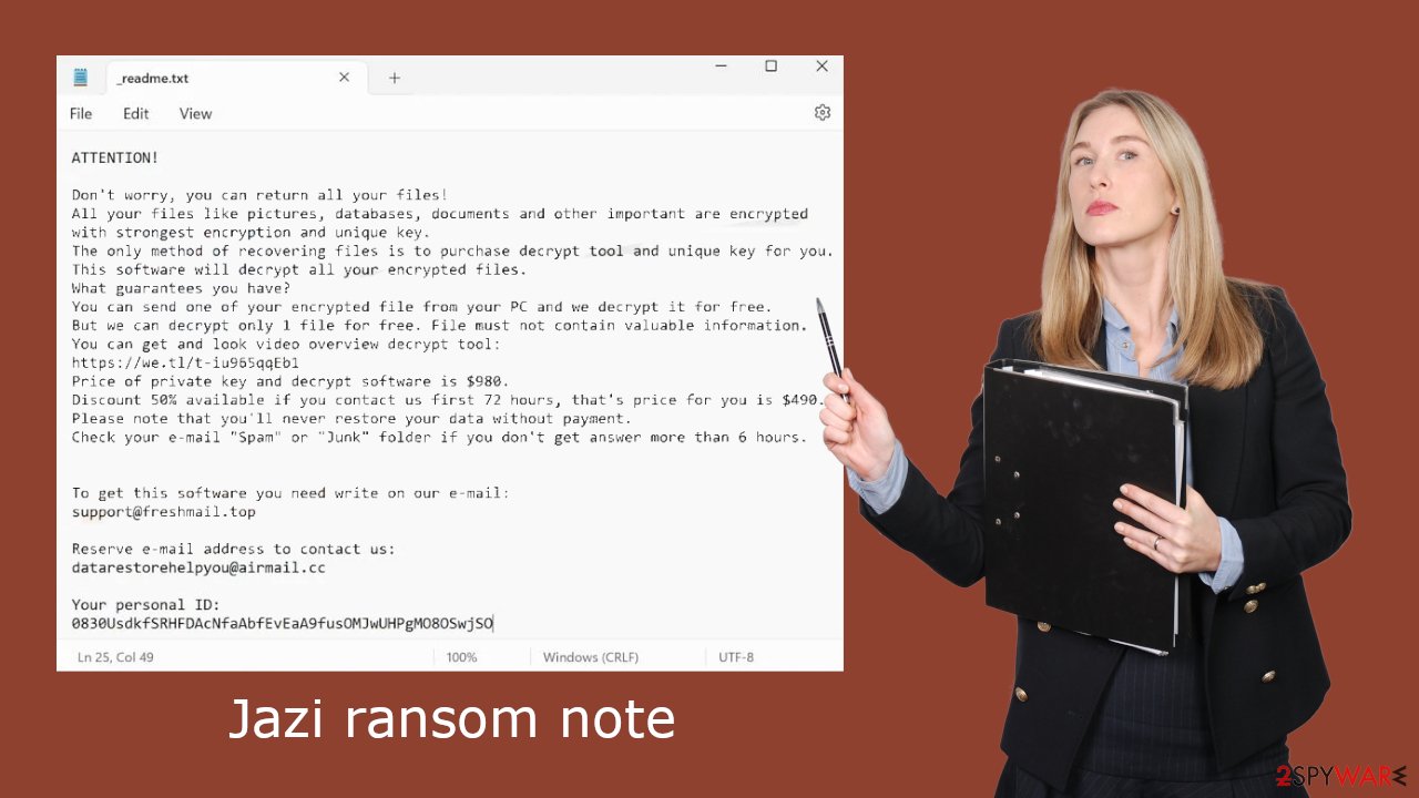 Jazi ransom note Jazi ransom note
