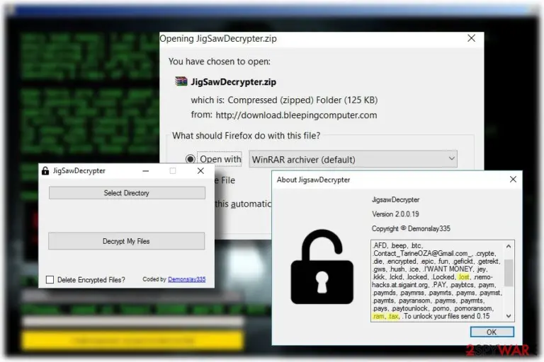 Jigsaw ransomware decrypter