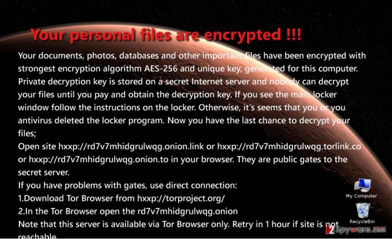 The example of JokeFromMars virus The example of JokeFromMars virus