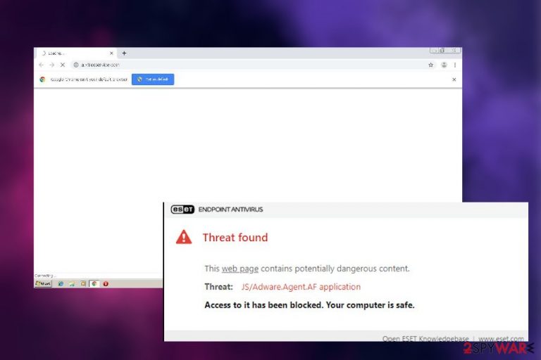 Js/Adware.Agent.AW pop-up warning