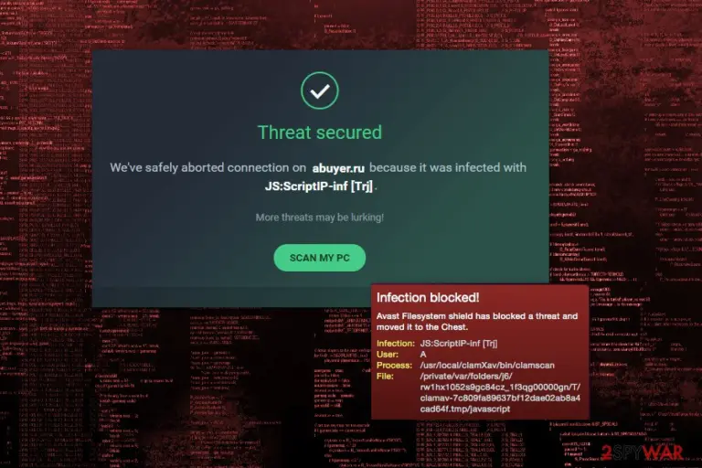 JS:ScriptIP-inf trojan detected