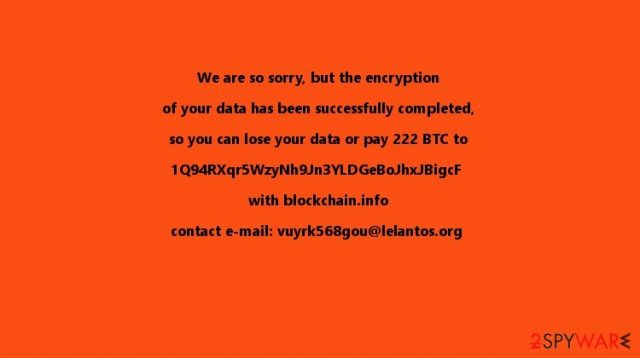 The image of KillDisk's ransom note