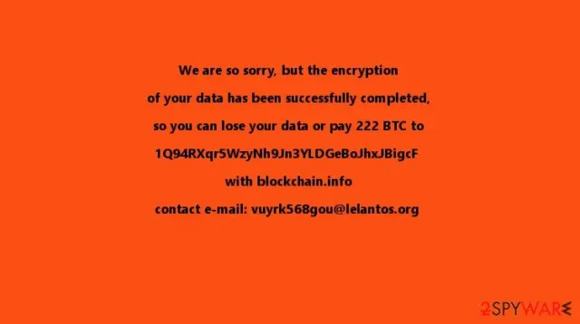 The image of KillDisk's ransom note