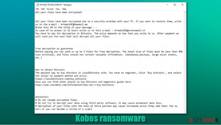 Kobos ransomware Kobos ransomware