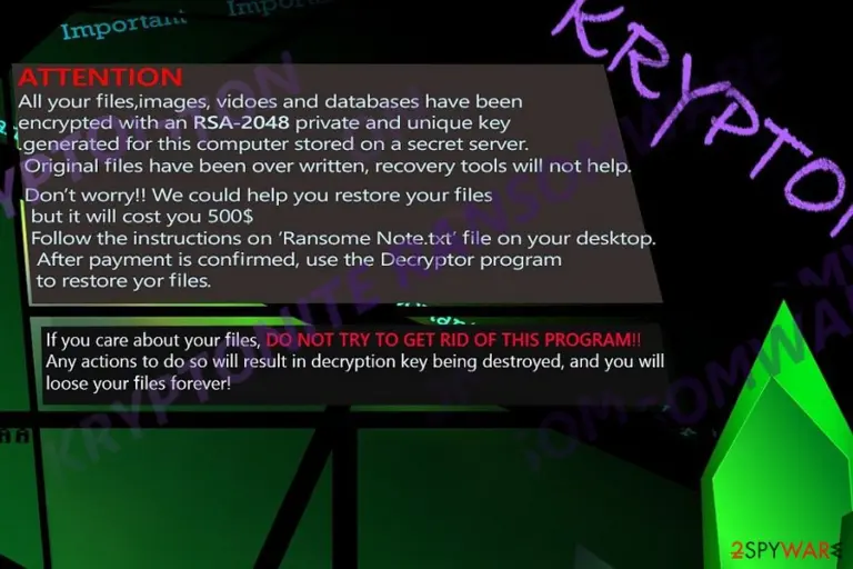 The image illustrating Kryptonite ransomware